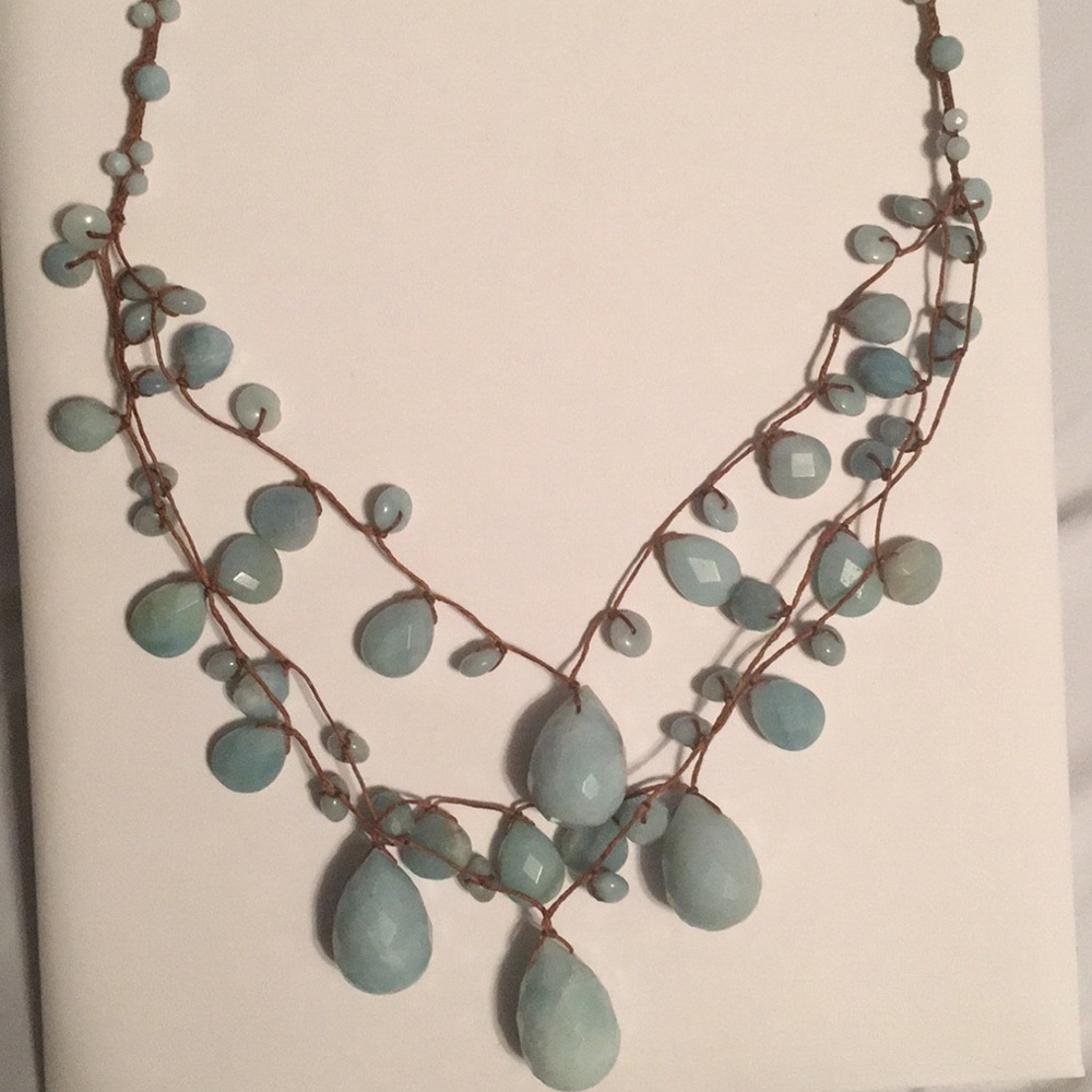 Chan Luu Multi Strand Aqua Turquoise Necklace